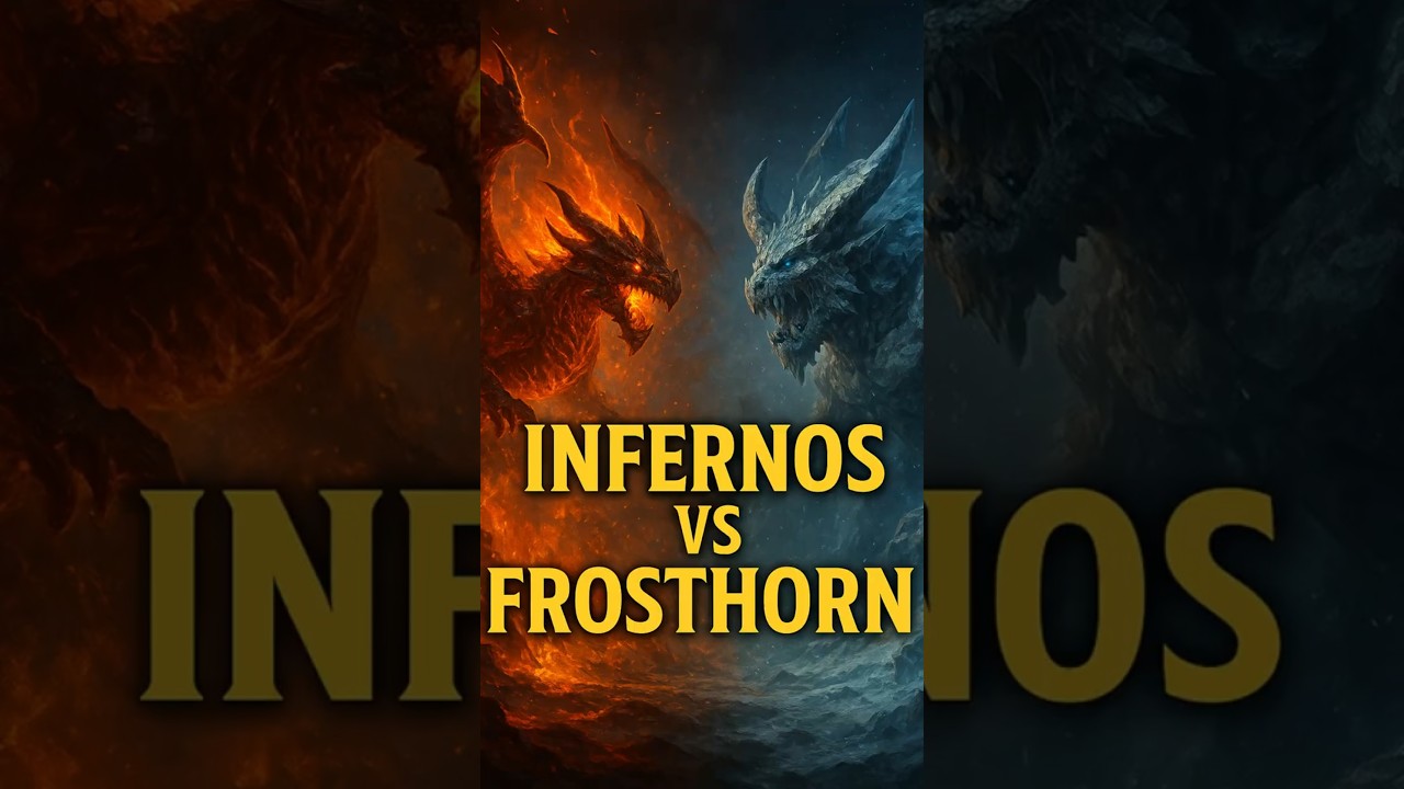 🔥 Infernos vs Frosthorn ❄️ Epic Fire vs Ice Monster Battle | BeastX Shorts