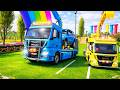 🚚 Transporting ALL Colorful Vehicles 🌈 Police Car 🚓 Excavator 🚧 Trucks FS22