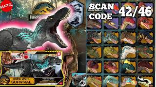 Jurassic World SURVIVAL 2026 MATTEL Scan Codes All Dinosaurs UPDATE 42/46 MUSCLE MADNESS T REX