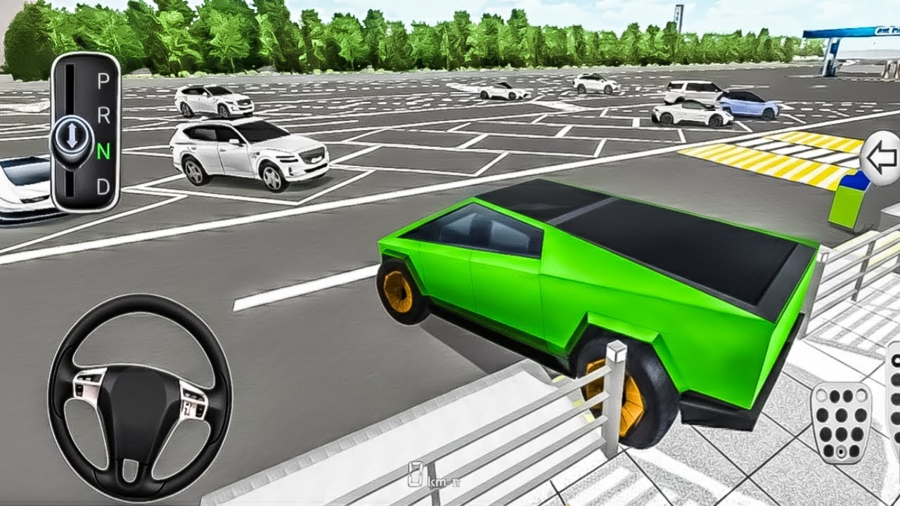 Electric Tesla Green Car Parking Game EVER Made Amazing Graphics! Best New Car Game on Mobile