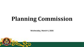 Planning Commission Meeting 03.04.2026