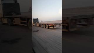 Powerful Bus vs Giant Trailer on Desert Road. #shorts #video