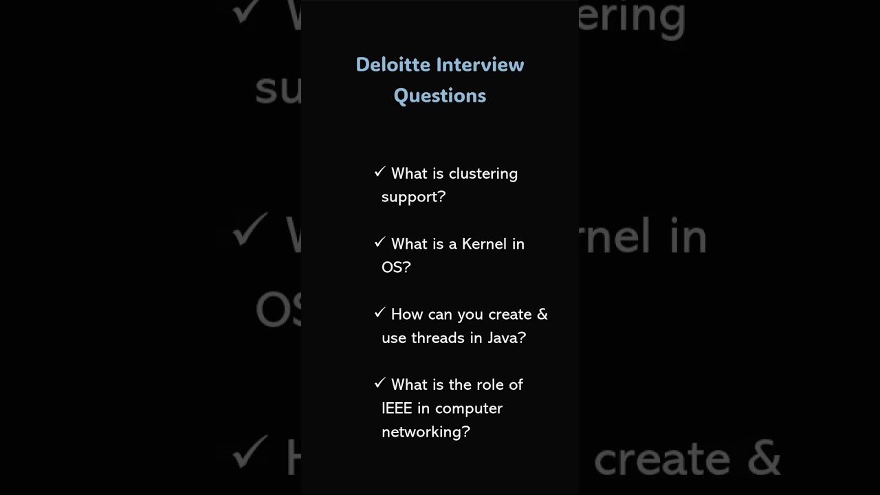Deloitte Interview Questions 