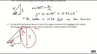 Precalc Lesson 4.8.1 - Application Problems and Engineering Angles (2/20/25) screenshot 1