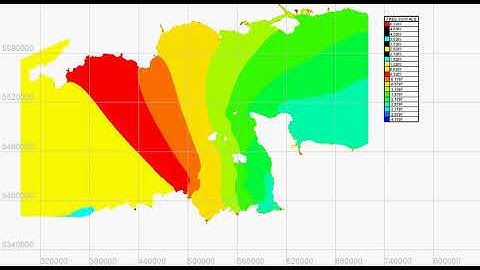 Simulation of tidal surface elevation in the English Channel