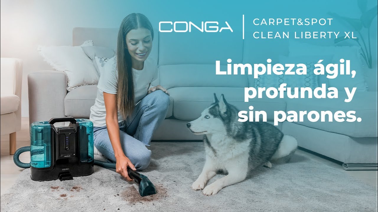 Aspirador de tapicerías Conga Carpet&Spot Clean Liberty XL con 150W y autonomía de 30 minutos.