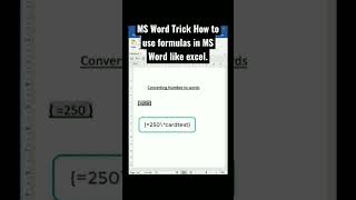 ms word trick how to use formulas in ms word like excel.