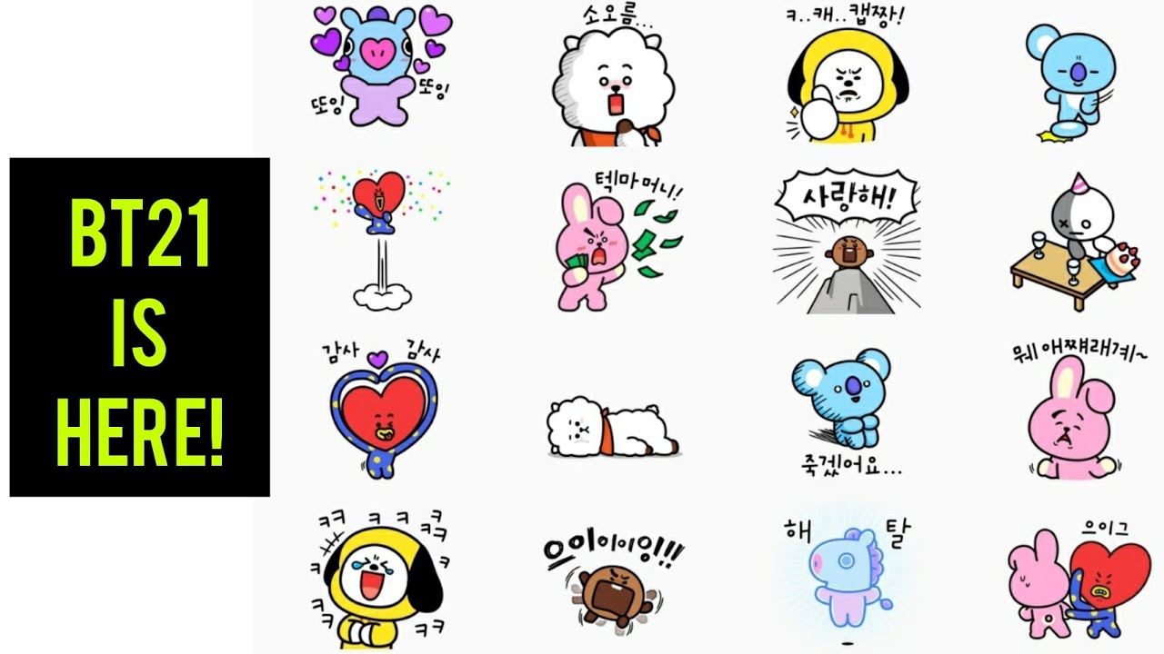 HOW TO USE THE NEW BT21  EMOTICONS YouTube