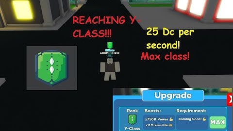 Reaching Y-Class in Roblox Super Power Fighting Simulator!