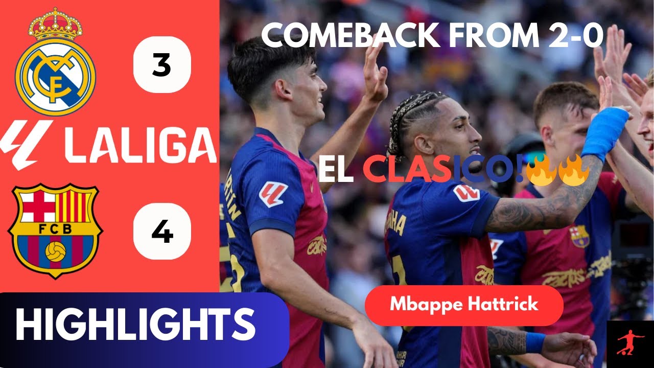 Real Madrid Vs Barcelona 3 4 Highlights El Clásico Madness 7 Goal 