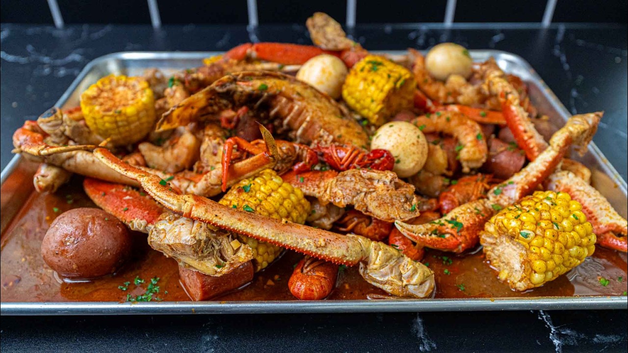 Seafood Boil in Oven Bags | Garlic Butter Cajun Seafood Recipe