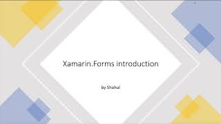 Xamarin Forms introduction