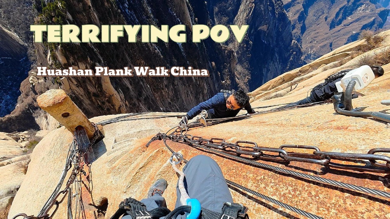 POV | Walking on the Worlds Most Dangerous Hiking Trail (Huashan Plank Walk)