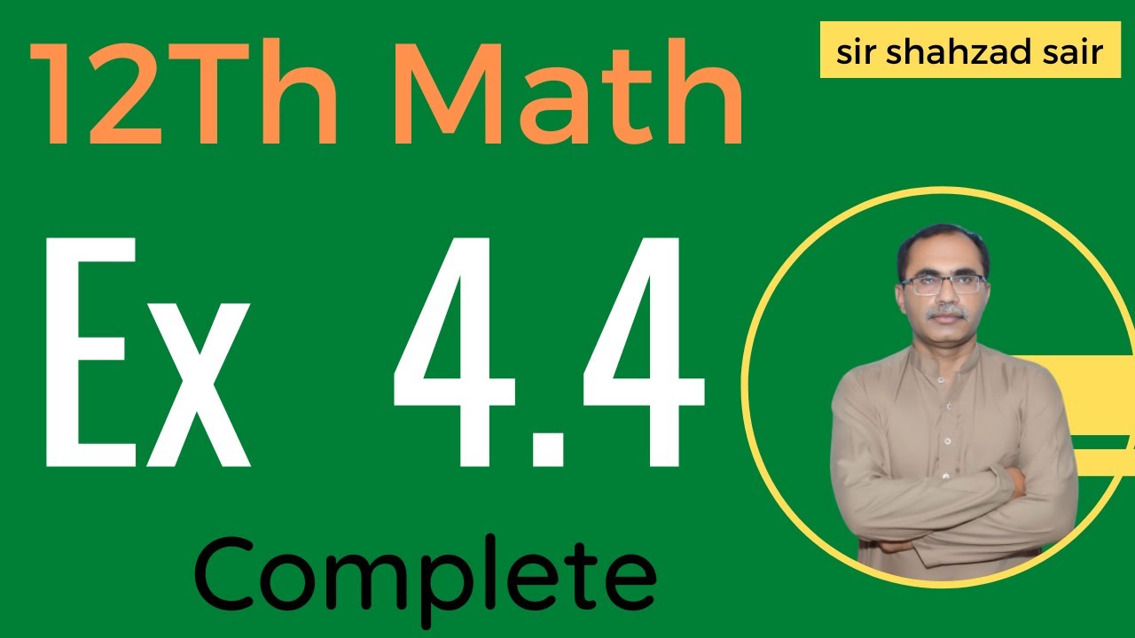FSC Math Part 2 Chapter 4 || Exercise 4.4 Introduction To Analytic Geometry || 12Th Class Math