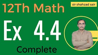 FSC Math Part 2 Chapter 4 || Exercise 4.4 Introduction To Analytic Geometry || 12Th Class Math