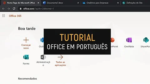 Como colocar o Word online em português?