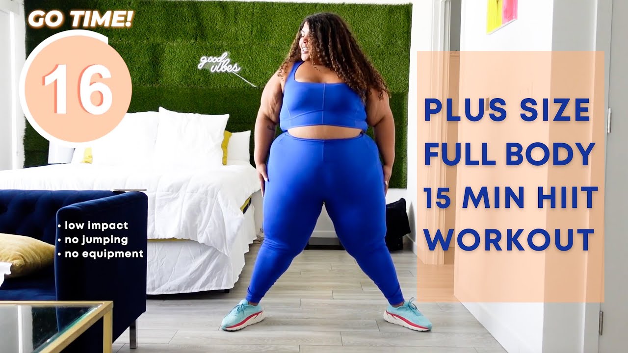 EASY 15 MINUTE PLUS SIZE FRIENDLY FULL BODY HIIT WORKOUT, low impact, no  equipment