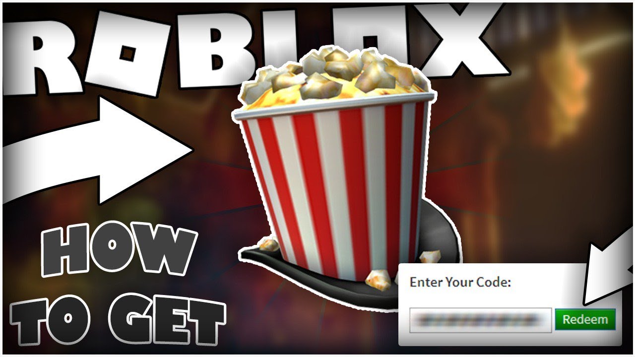 Promo Code How To Get The Showtime Bloxy Popcorn Top Hat Roblox Youtube - roblox code popcorn hat