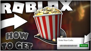 Promo Code How To Get The Showtime Bloxy Popcorn Top Hat Roblox Youtube - roblox top hat promo code