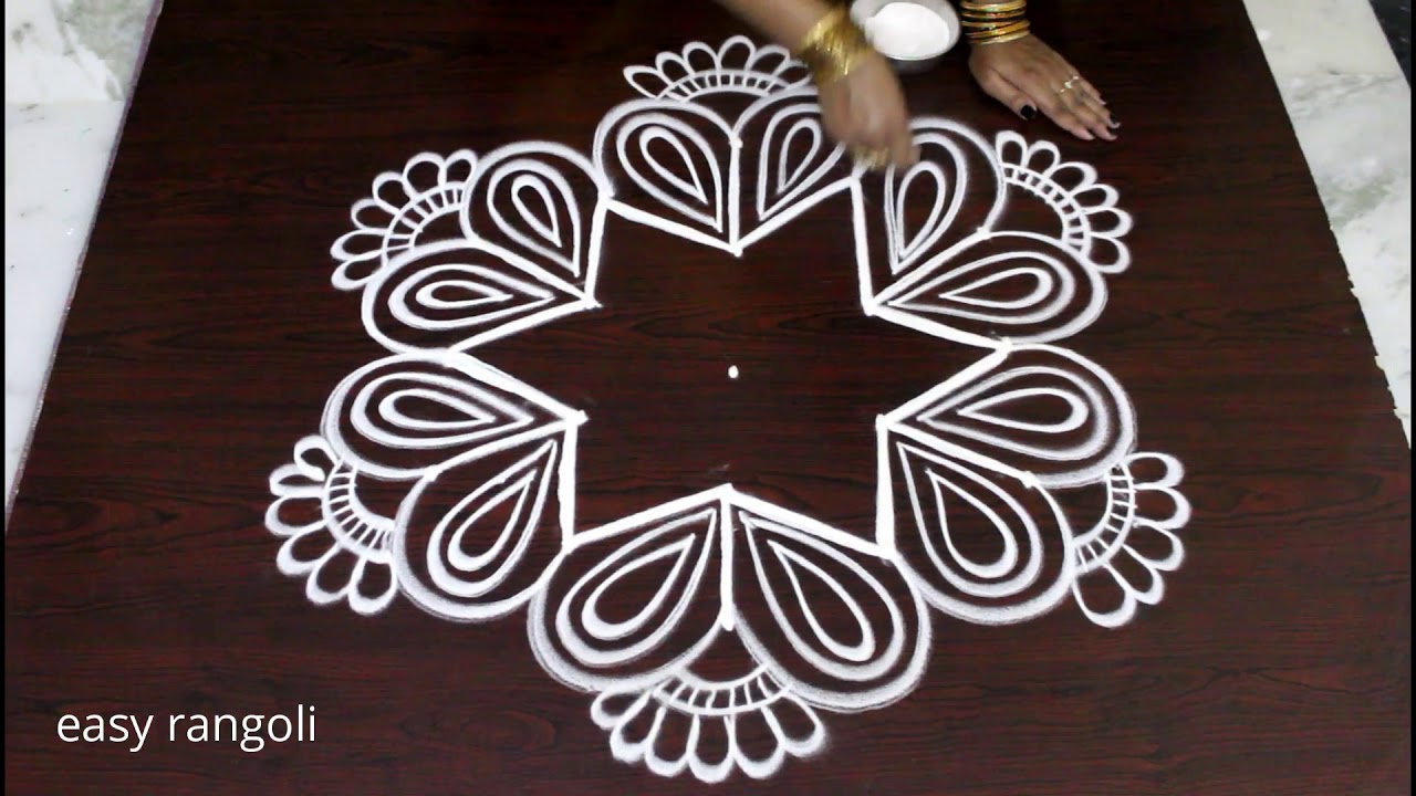 creative easy rangoli by Suneetha || beautiful kolam designs with ...