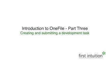 Introduction to OneFile - part three