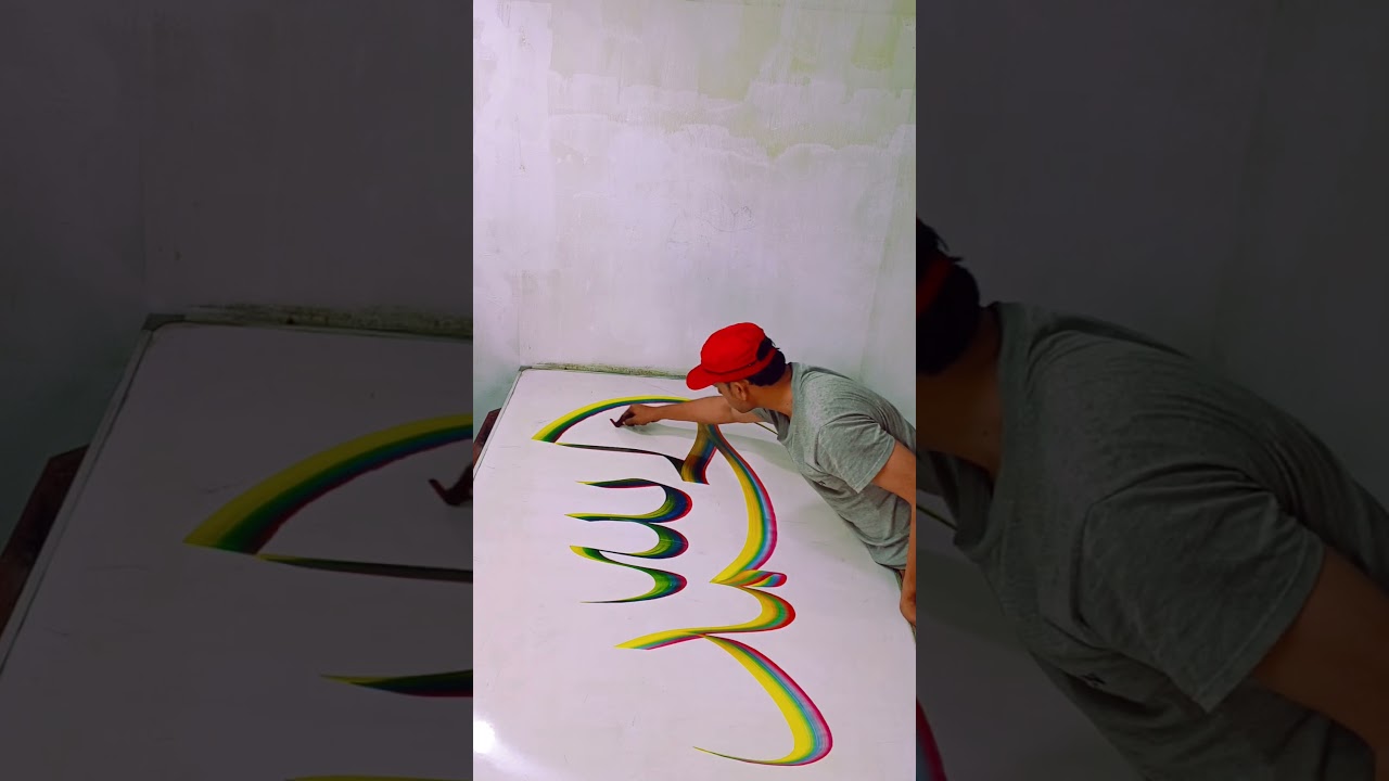 alhamdulillah in Arabic calligraphy tutorial | N M calligraphy 🌹#shorts