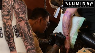 ANIMAL THEME TIGER FULL SLEEVE TATTOO