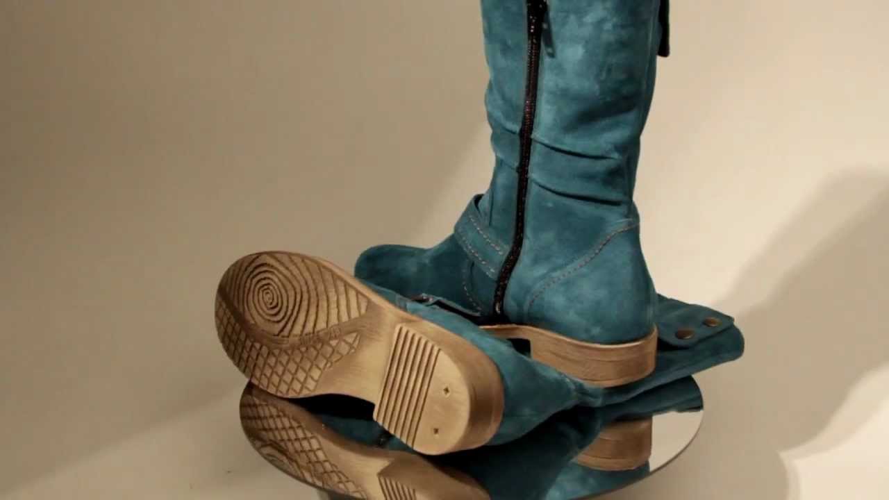 Durea 9459 852 5124 enkellaars - Kobalt-helblauw suede - YouTube