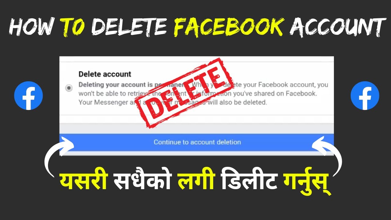 How To Permanently Delete Facebook Account in Nepali | Facebook Id Kasari Delete Garne - 2023