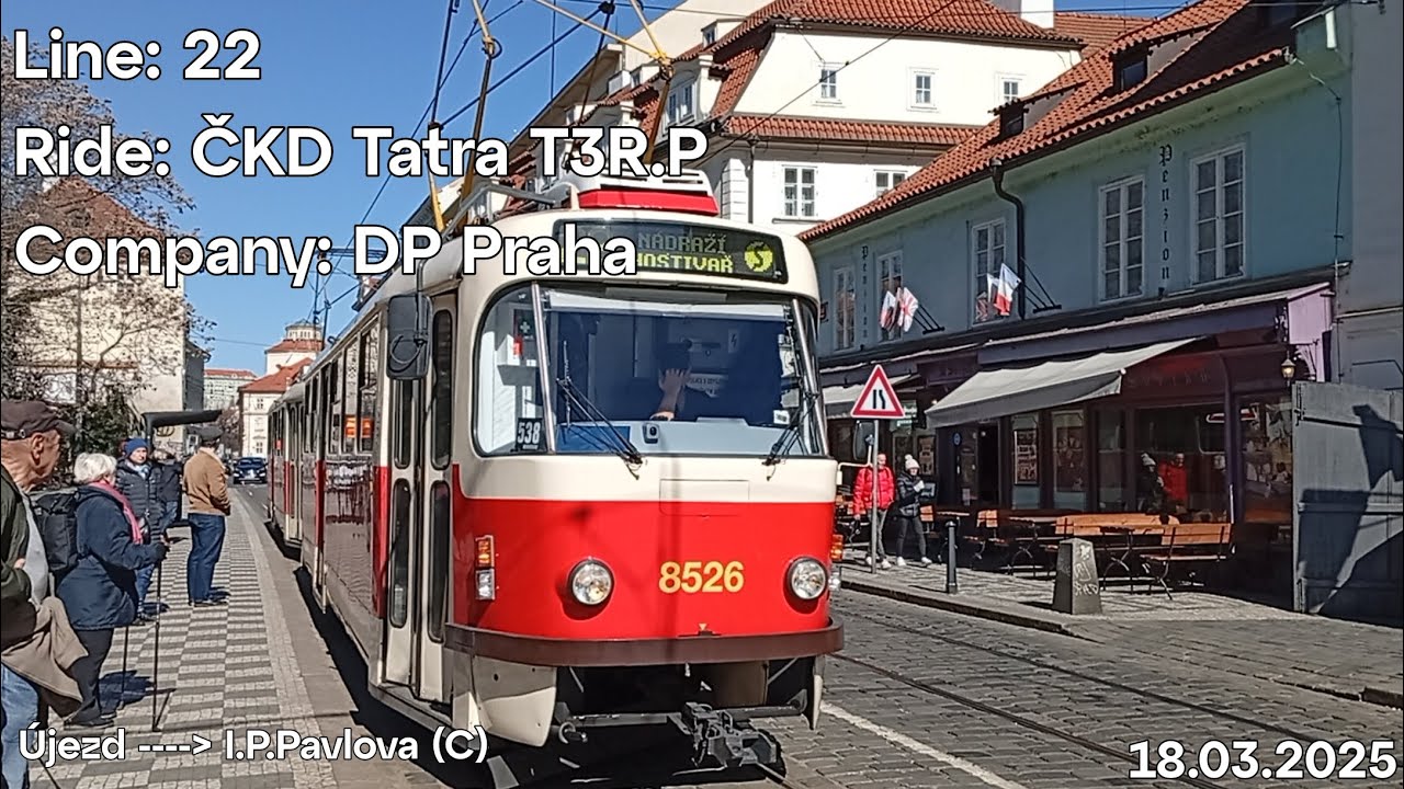 Line: 22 Ride: ČKD Tatra T3R.P Company: DP Praha to I P.Pavlova (C)
