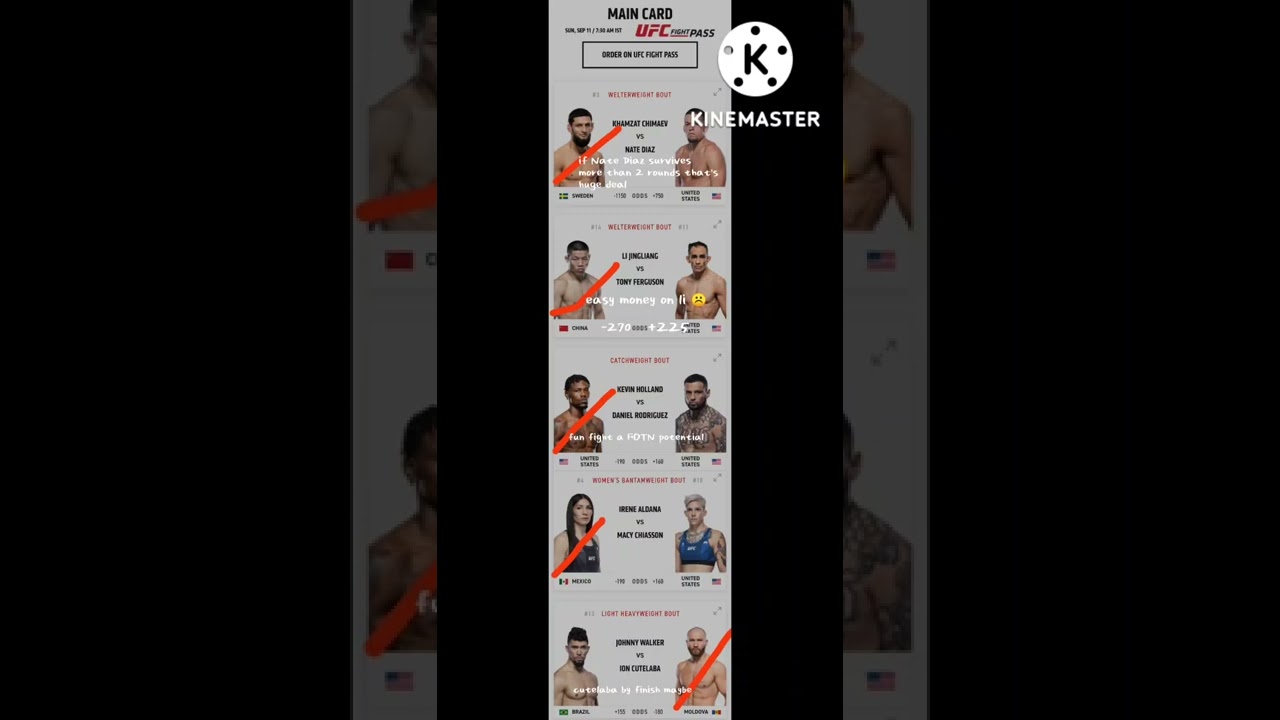 UFC 279 MAIN CARD PICKS 