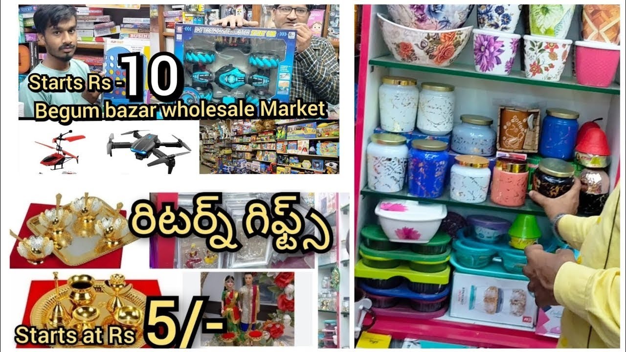 #బేగంబజార్ Wholesale Shops in Begum Bazar Aziz Plaza Hyderabad | Wholesale Market Return Gifts
