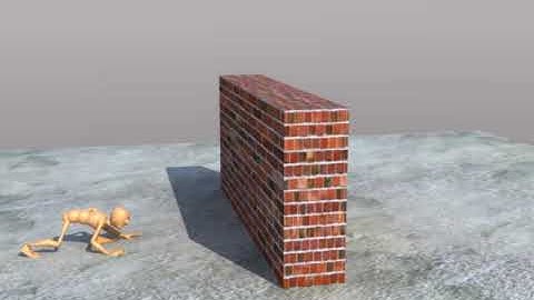 3ds max - Animation Test (Jump Over Wall)