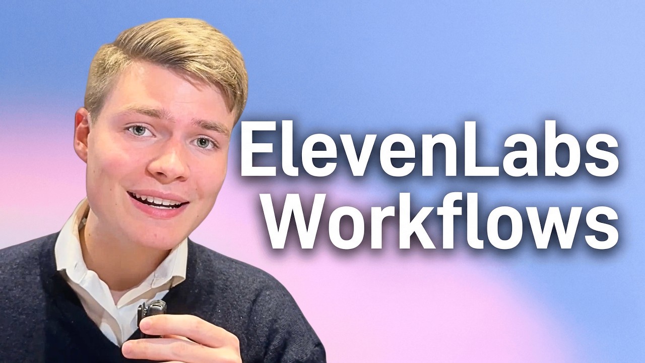 ElevenLabs workflow agent tutorial thumbnail showing node diagram
