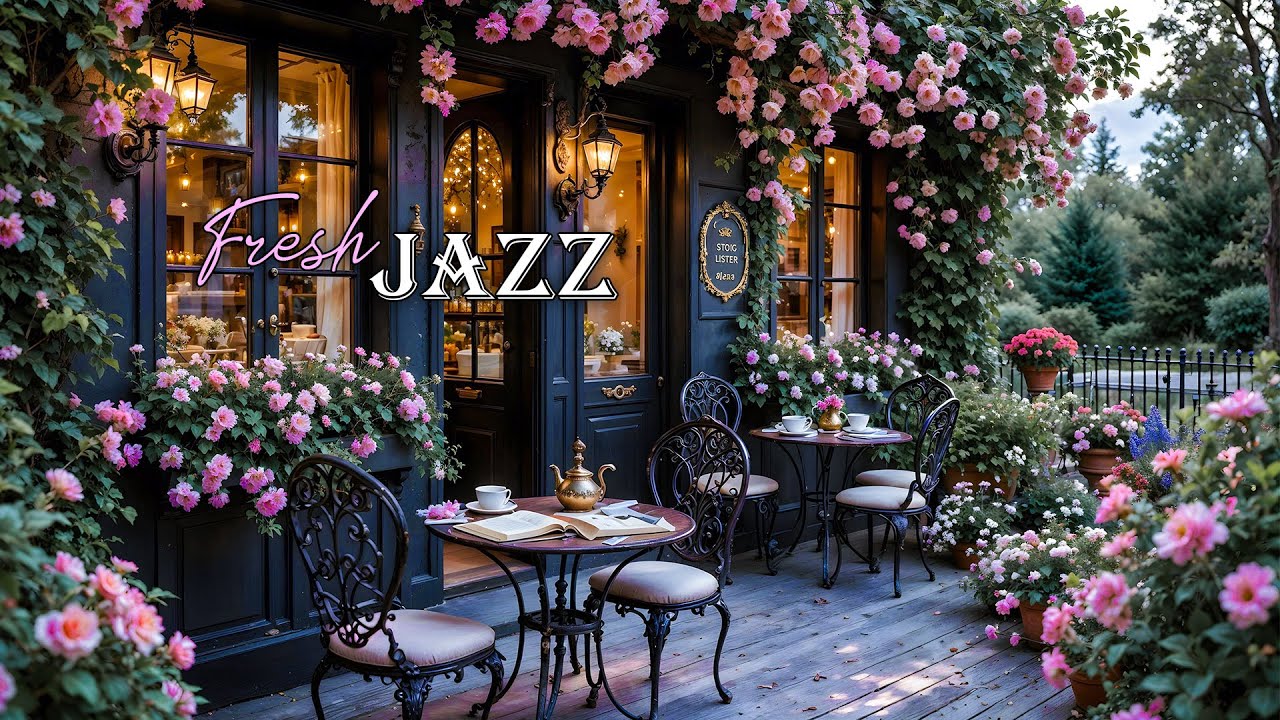 Fresh Morning Jazz Coffee Shop ☕ Relaxing Floral Ambience – Perfect for Work & Study