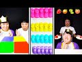 Rainbow dessert marshmallow, Jelly, fruit Mukbang