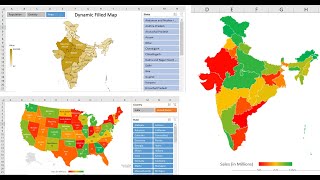 Dynamic Filled map in Excel | Connect with Wikipedia page to get population Data screenshot 5