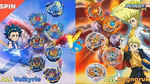 베이블레이드 버스트 슈퍼킹 올 발키리 VS 올 라그나로크 【ALL Valkyrie VS All Ragnaruk】 Beyblade Burst Sparking relay battle