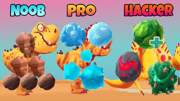 Dino bash - NOOB vs PRO vs HACKER  - all kinds of booms