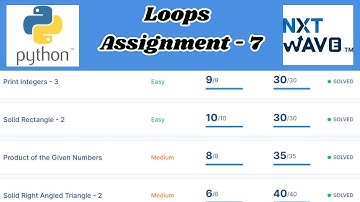 Loops | Assignment - 7_Answers | Python | NxtWave | CCBP 4.0