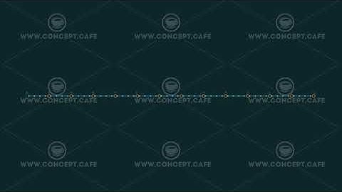 Animated HUD infographic element line with dots and numbers.
