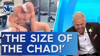 The secret vision of Kane trying to match Chad in the Gym - Sunday Footy Show | Footy on Nine