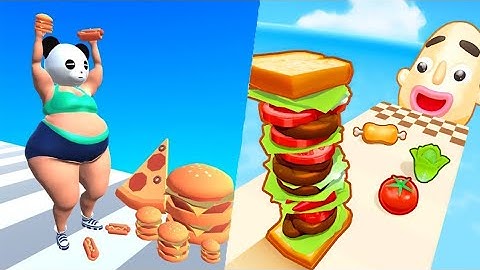 game fat 2 fit vs Sandwich Runner in all Level mobile Game walkthrough Update New Trailer ios,game