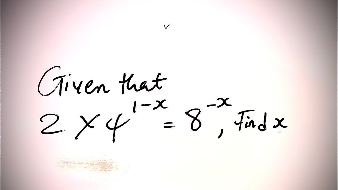 How to solve exponential indices youtube