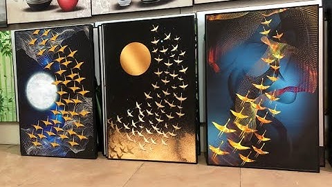 Tranh treo tường đàn chim vàng dưới trăng - Amia.com.vn