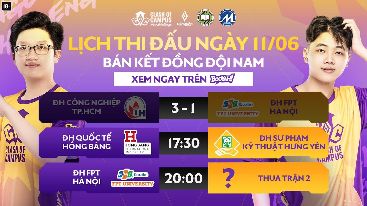 🔴 TRỰC TIẾP CÓ GIFTCODE : BÁN KẾT CLASH OF CAMPUS 2022 – NỘI DUNG ĐỒNG ĐỘI NAM | IUH VS FPT