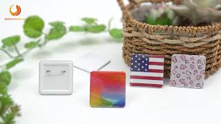 BEAMNOVA Square Button Maker Machine with 100 Sets of Button Supplies Parts, Green