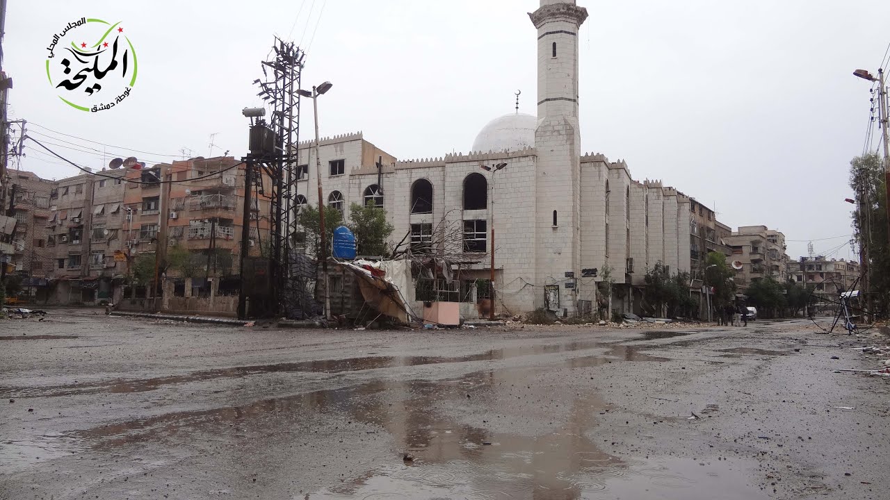 جولة ميدانية في بلدة المليحة الصامدة أثناء هطول أمطار الخير في سماء الغوطة الشرقية 08-05-2014