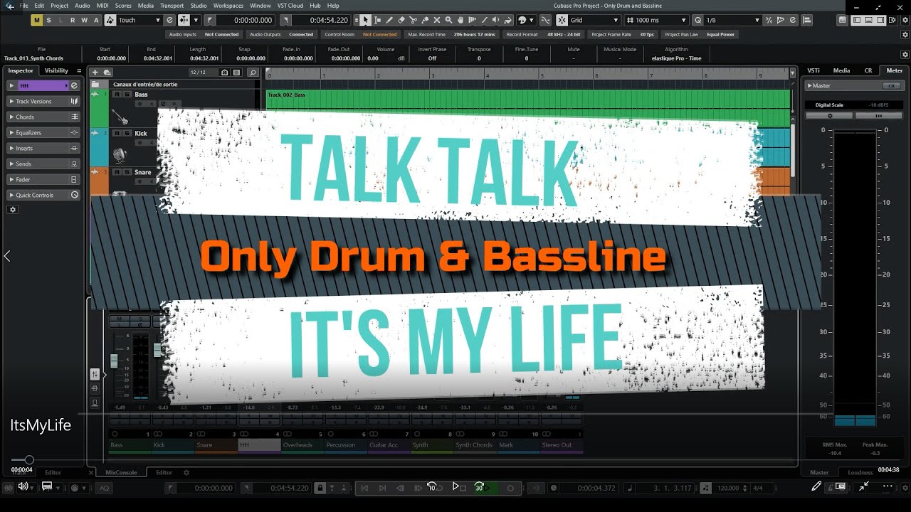 Drums and Bass tracks, isolated from "It's my life" by Talk Talk YouTube