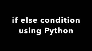 if-elif-else condition in Python